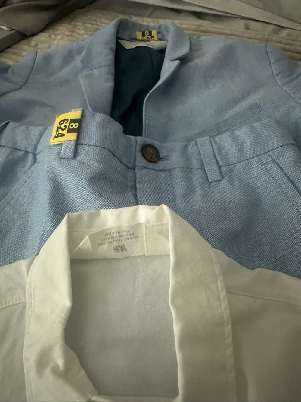 H&M Light Blue Button Down Shirt Set with White Shirt